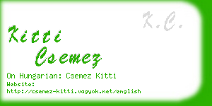 kitti csemez business card